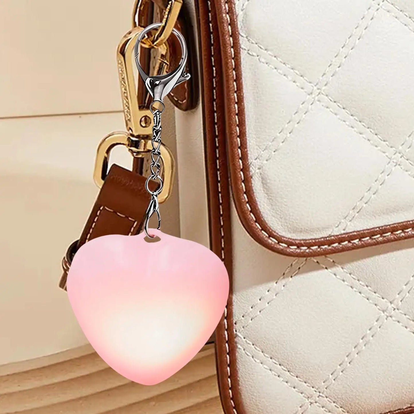 Illuminate Your Style: Heart-Shaped Touch Sensor Handbag Light - Perfect for Women on the Go!